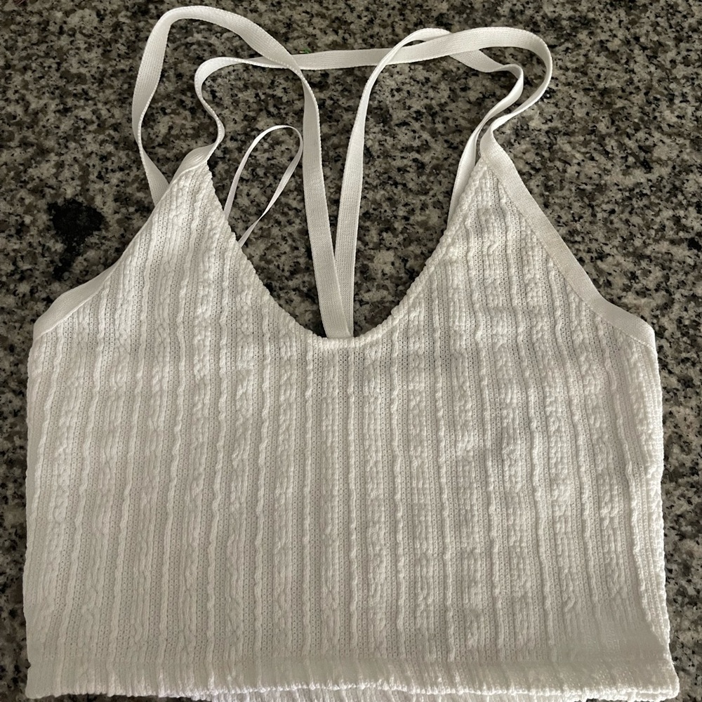 White Textured Women's Top